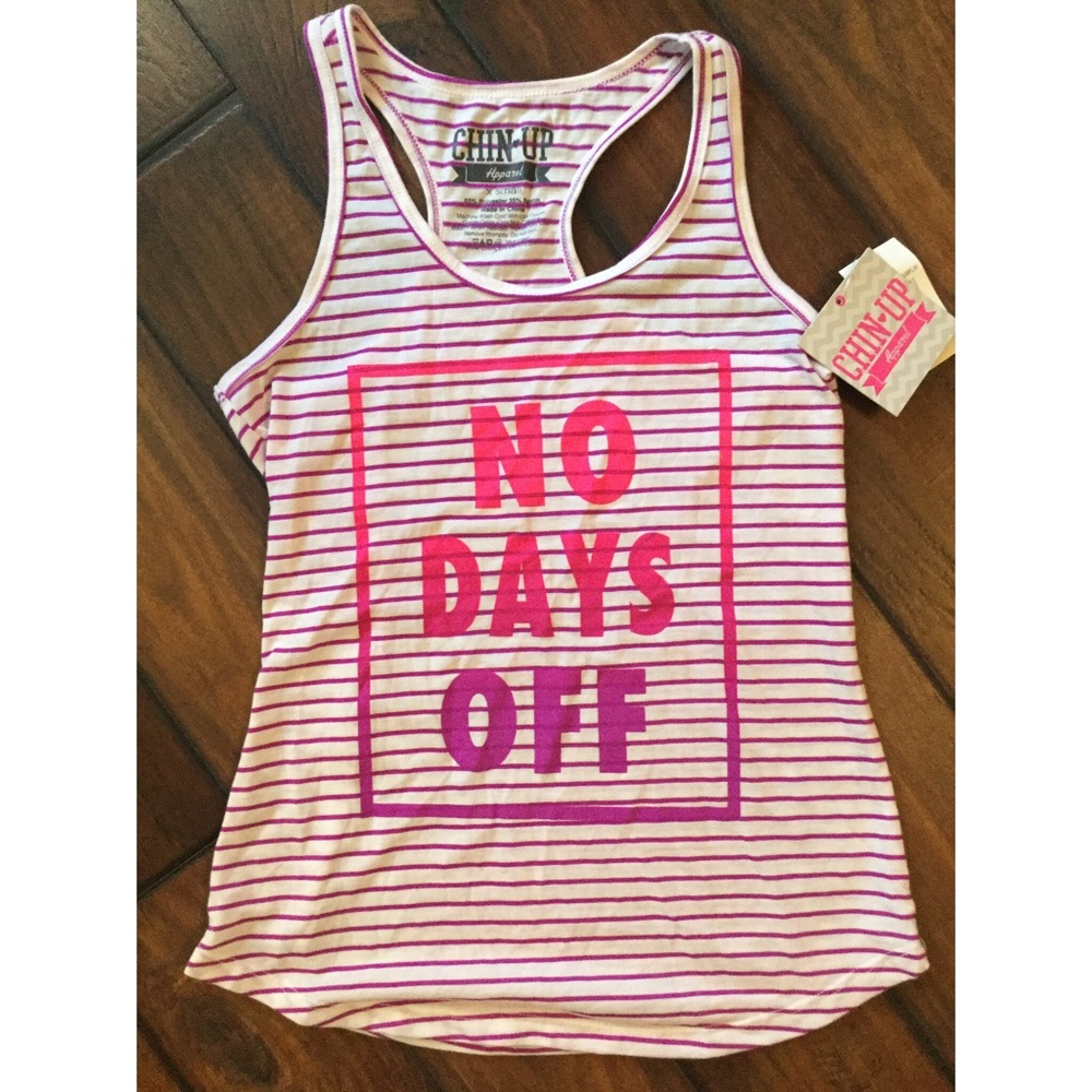 NO DAYS OFF workout tank Chin Up Apparel sz Xsmall